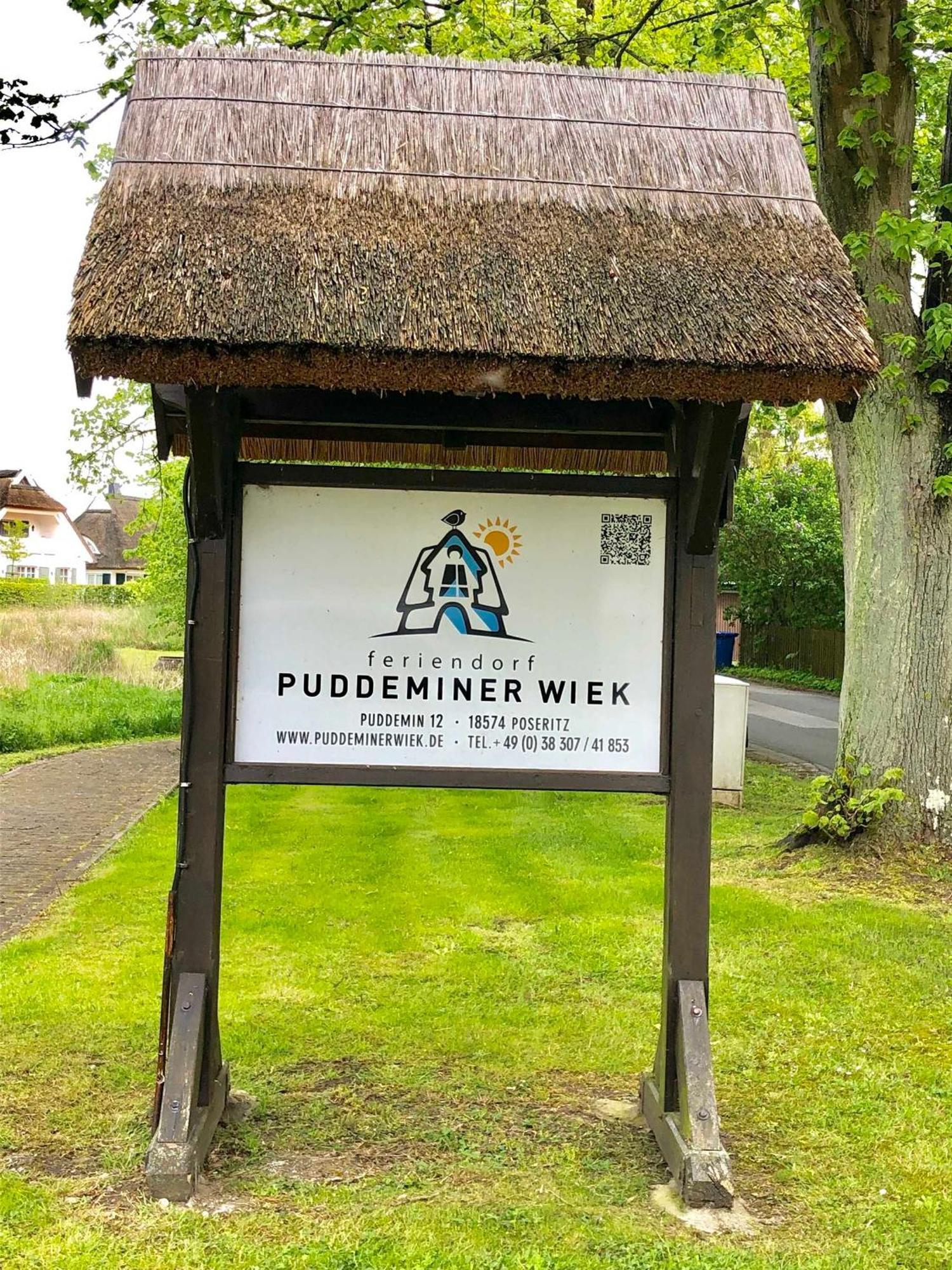 Komfortables Reetdachferienhaus Hasel 1 Puddemin Kültér fotó